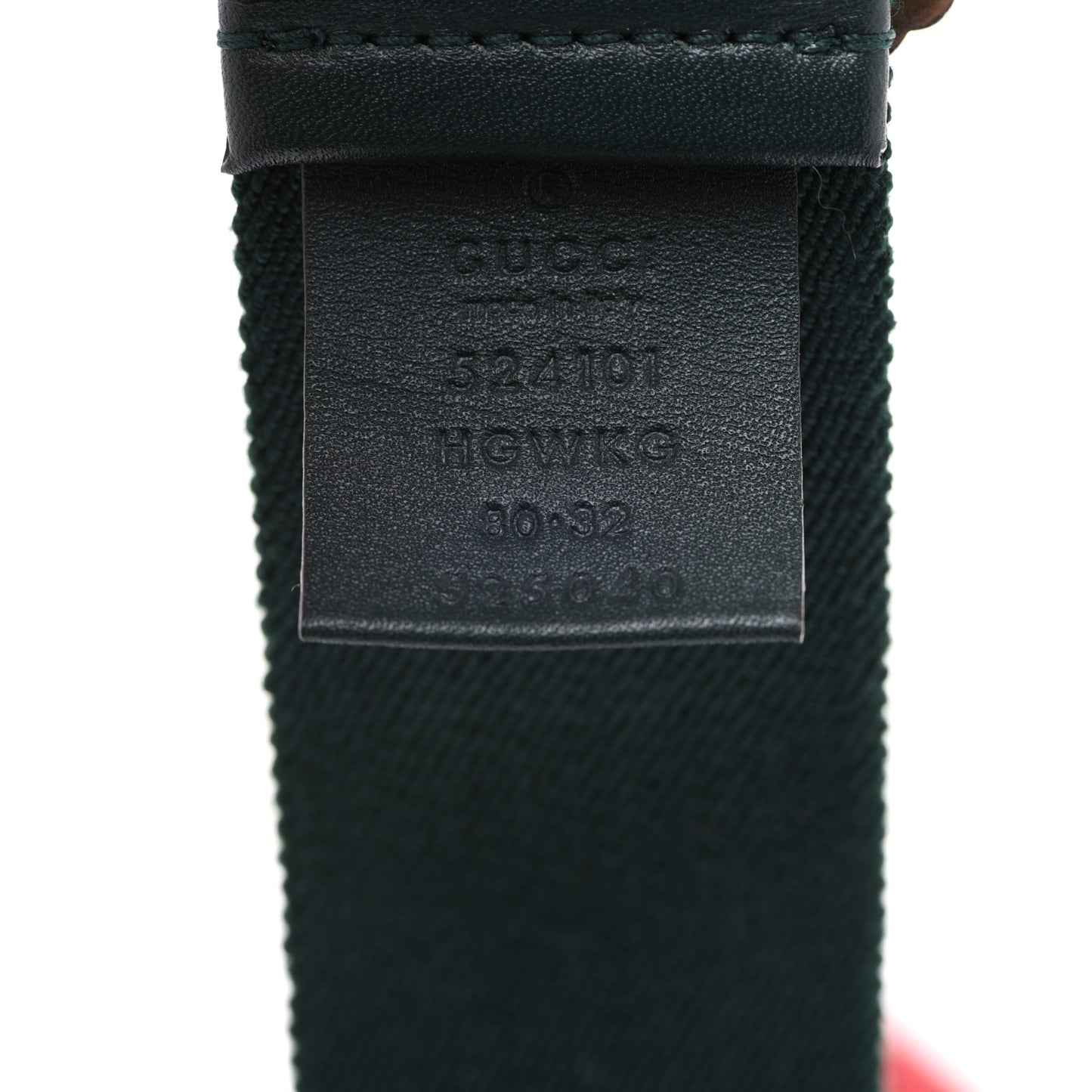 Canvas Torchon Double G Web Belt 80 32 Verde