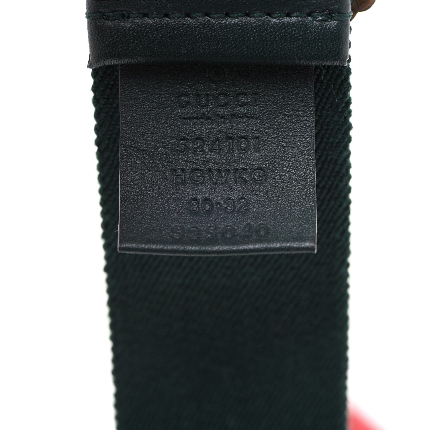 Gucci Canvas Torchon Double G Web Belt 80 32 Verde 3 of 3