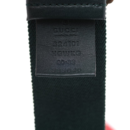 Gucci Canvas Torchon Double G Web Belt 80 32 Verde 3 of 3