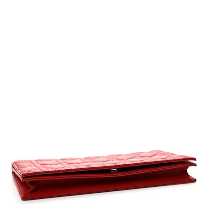 Christian Dior Lambskin Cannage Rendezvous Chain Wallet Red 4 of 13
