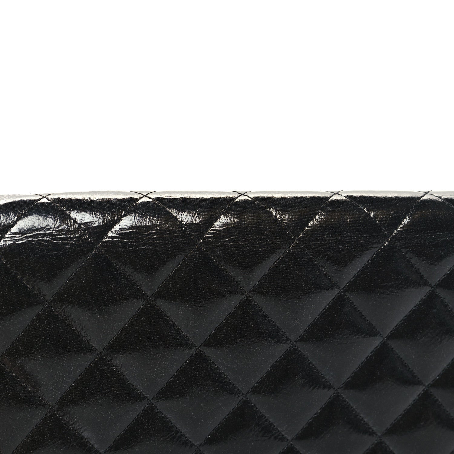 Chanel Patent Crumpled Calfskin Quilted Reissue 2.55 Yen Wallet Black 10 of 10