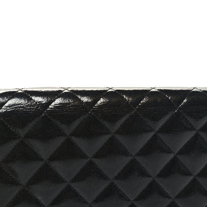Chanel Patent Crumpled Calfskin Quilted Reissue 2.55 Yen Wallet Black 10 of 10