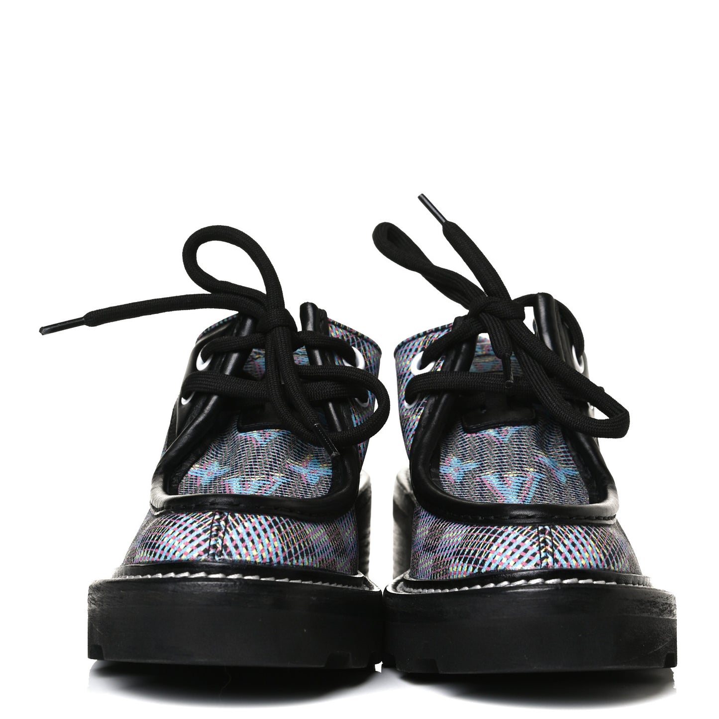 Damier LV Pop Beaubourg Platform Derby Shoes 35 Blue