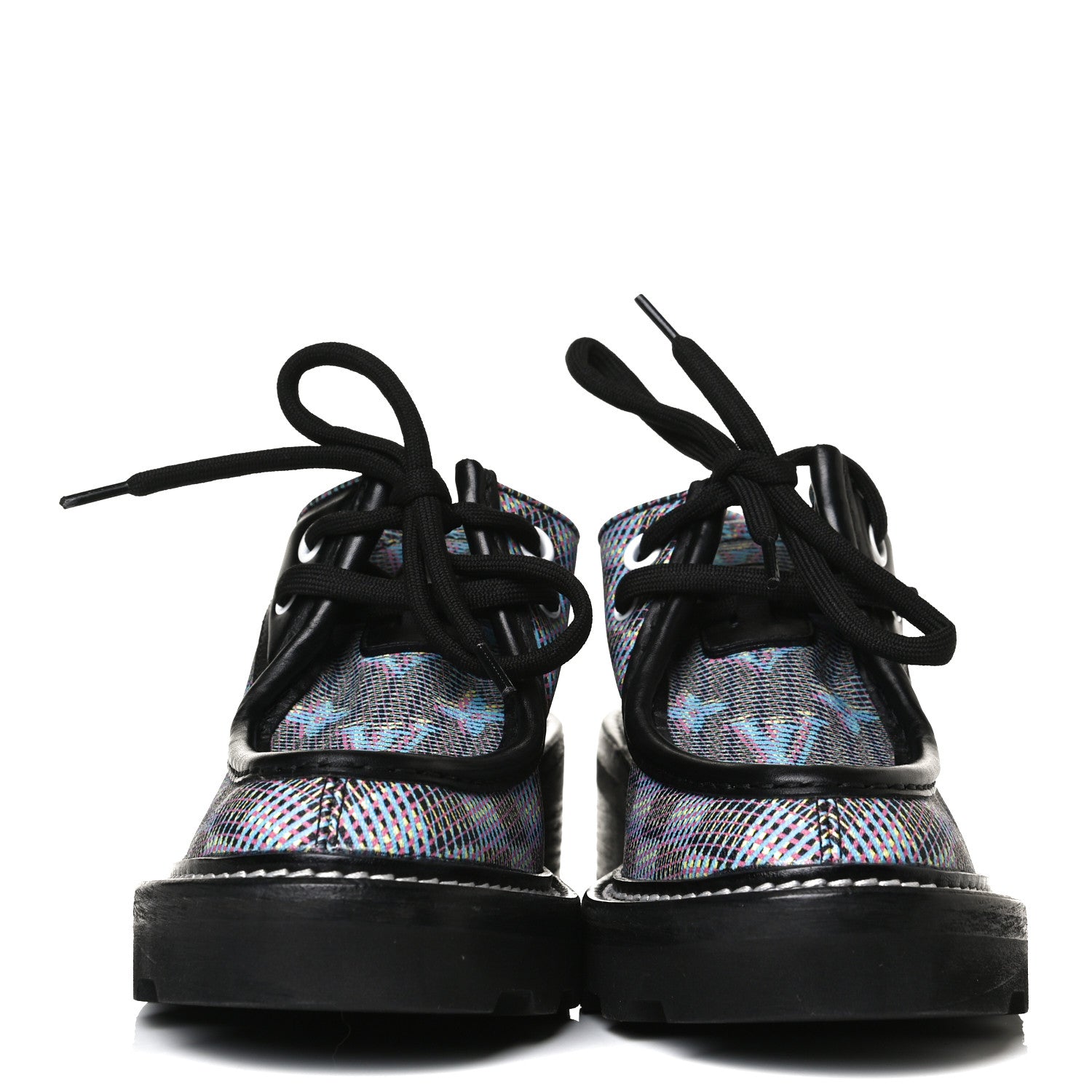 Louis Vuitton Damier LV Pop Beaubourg Platform Derby Shoes 35 Blue 2 of 11