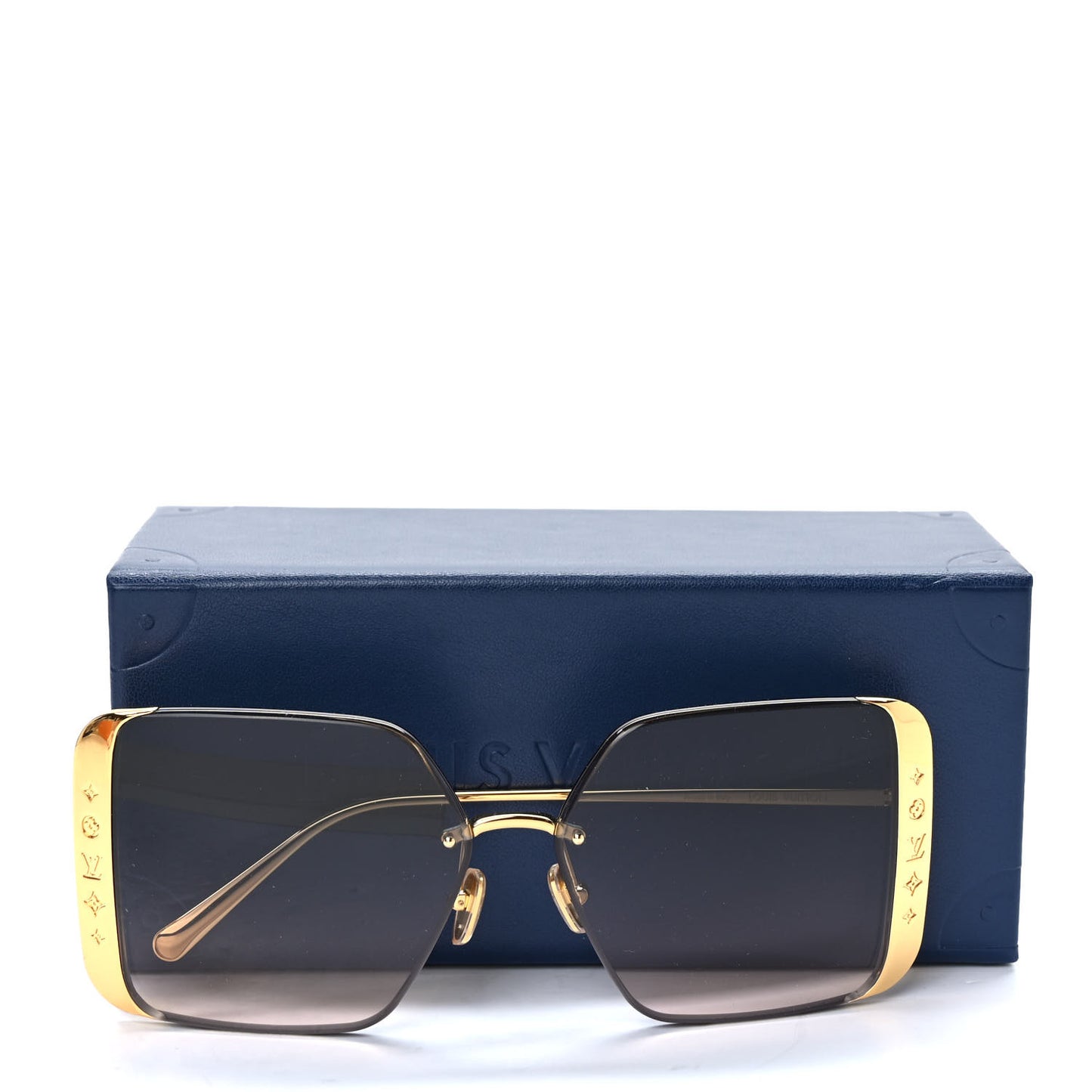 Metal LV Moon Square Sunglasses Z1994U Gold
