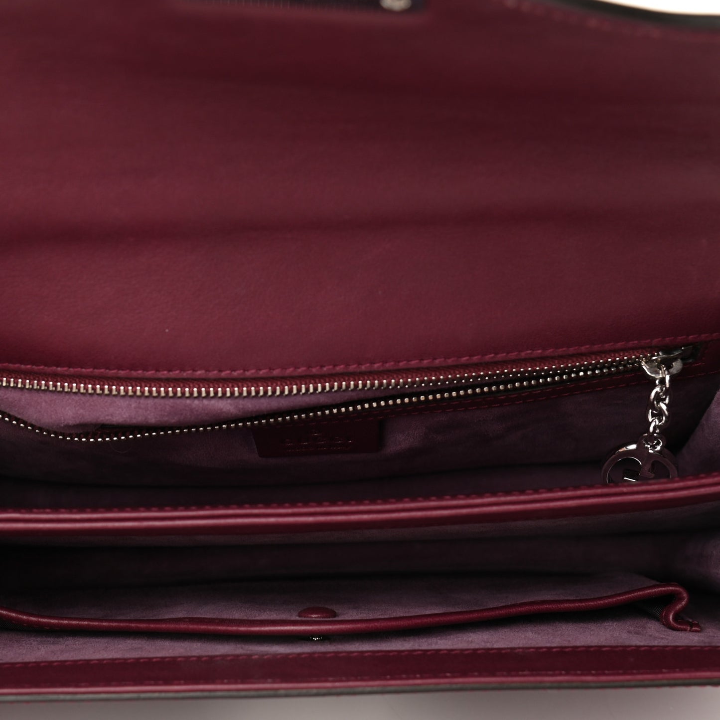 Regent Calfskin Small Lady Lock Briefcase Clutch Purple Wine