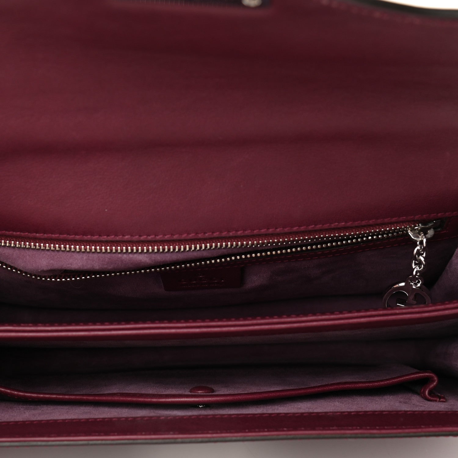 Gucci Regent Calfskin Small Lady Lock Briefcase Clutch Purple Wine 5 of 12
