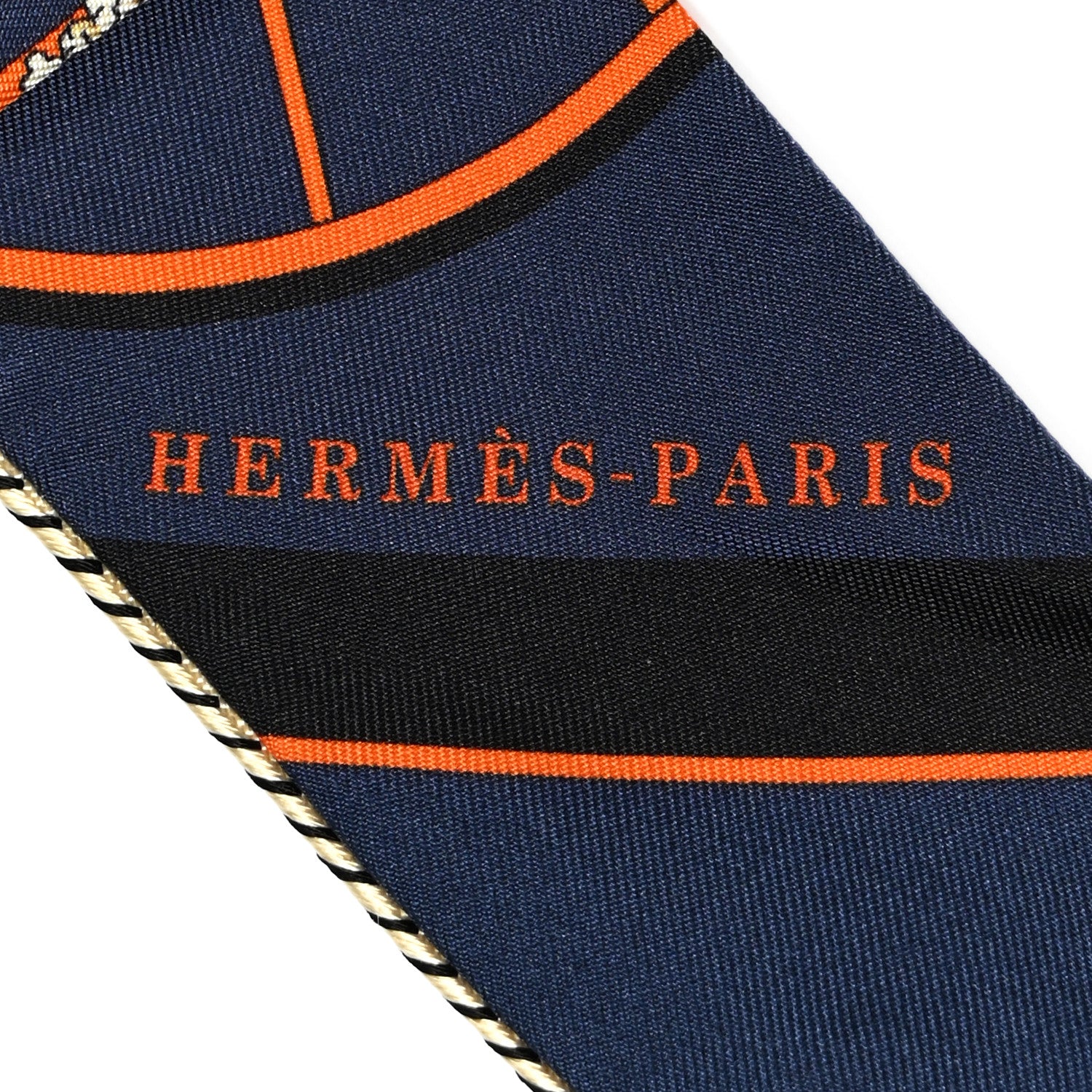 Hermes Silk Springs Springs Bague Twilly Black Orange Creme 2 of 5