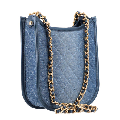 Chanel Washed Denim Quilted Small Hobo Blue 3 of 10