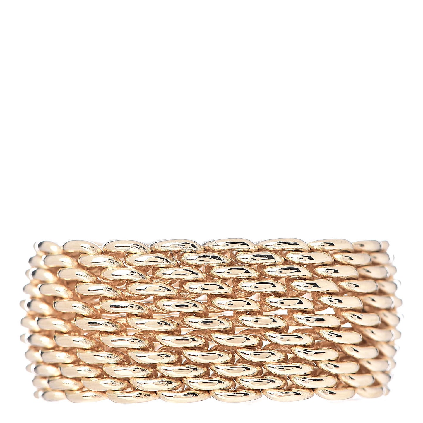 18K Yellow Gold Wide Mesh Somerset Ring 54 6.75