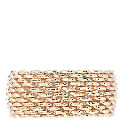 Tiffany 18K Yellow Gold Wide Mesh Somerset Ring 54 6.75 3 of 5