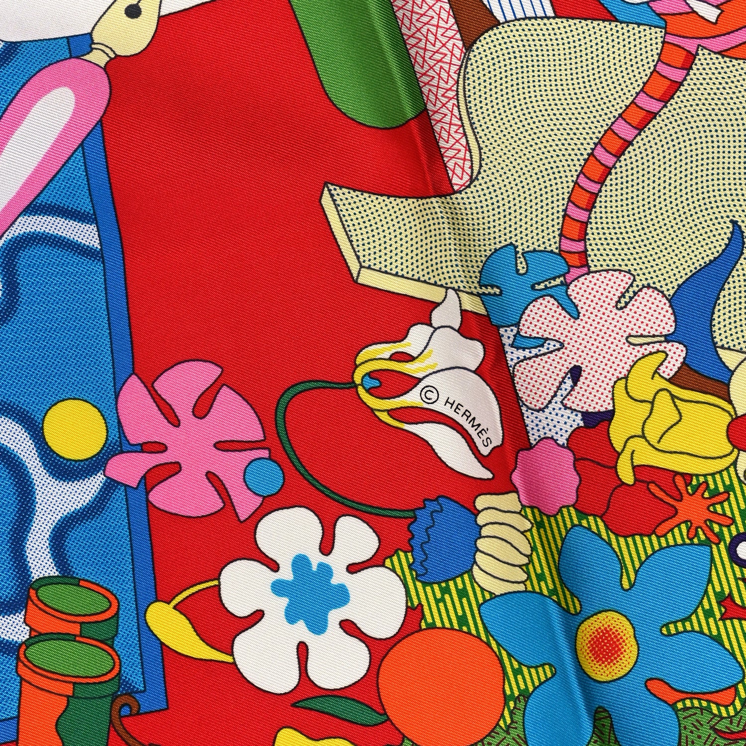 Hermes Silk Ca Decoiffe! Scarf 90 Rose Bonbon Vert 4 of 5