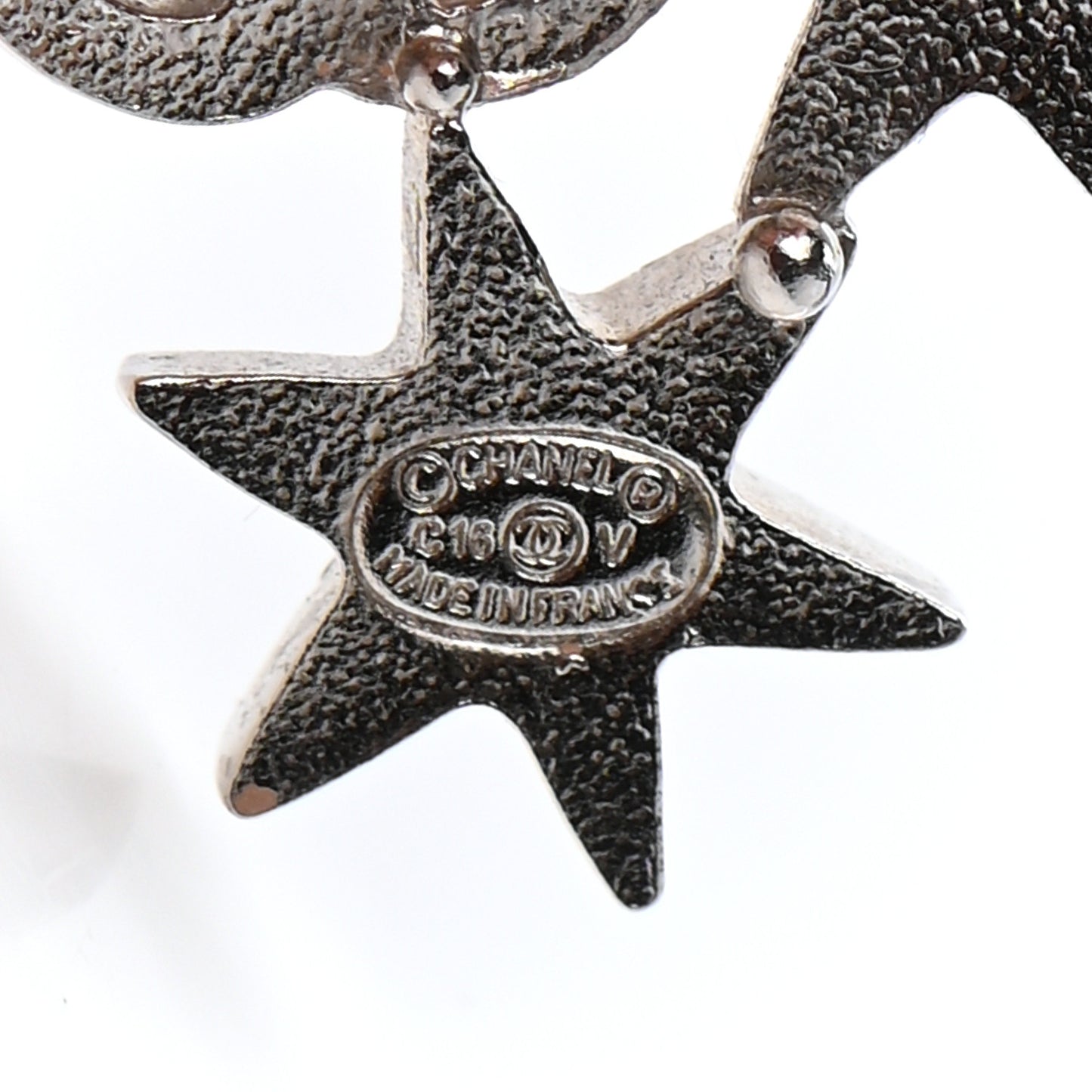 Crystal CC Star Earrings Silver