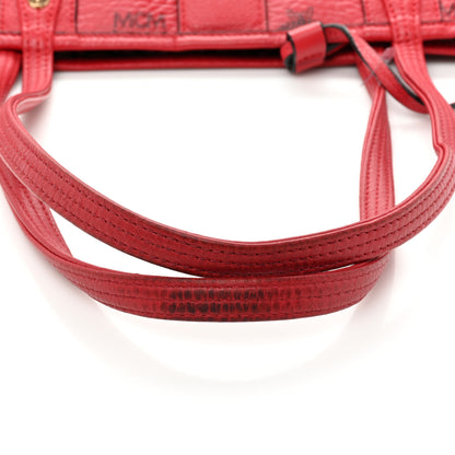 MCM Visetos Medium Liz Reversible Shopper Tote Ruby Red 21 of 26