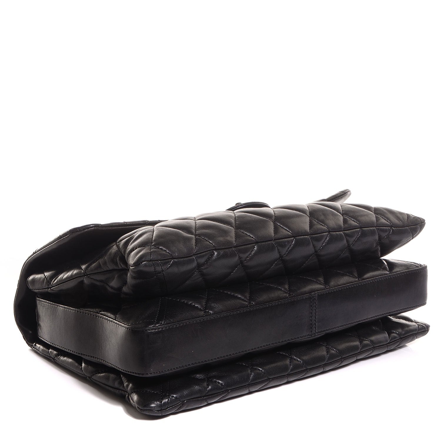 Chanel Lambskin Quilted Maxi 3 Flap Black 4 of 8
