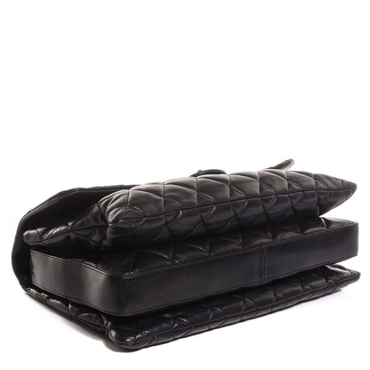 Chanel Lambskin Quilted Maxi 3 Flap Black 4 of 8