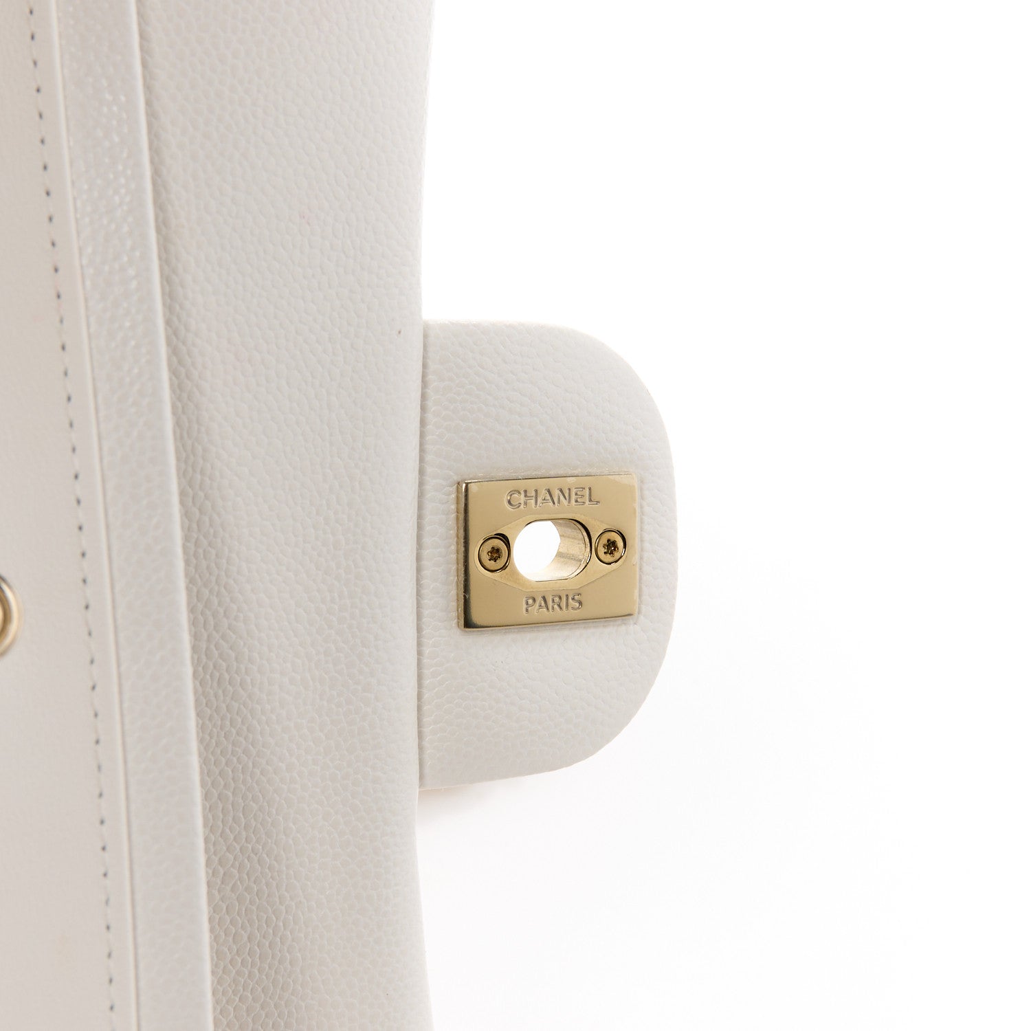 Chanel Caviar Quilted Medium Double Flap White 7 of 12