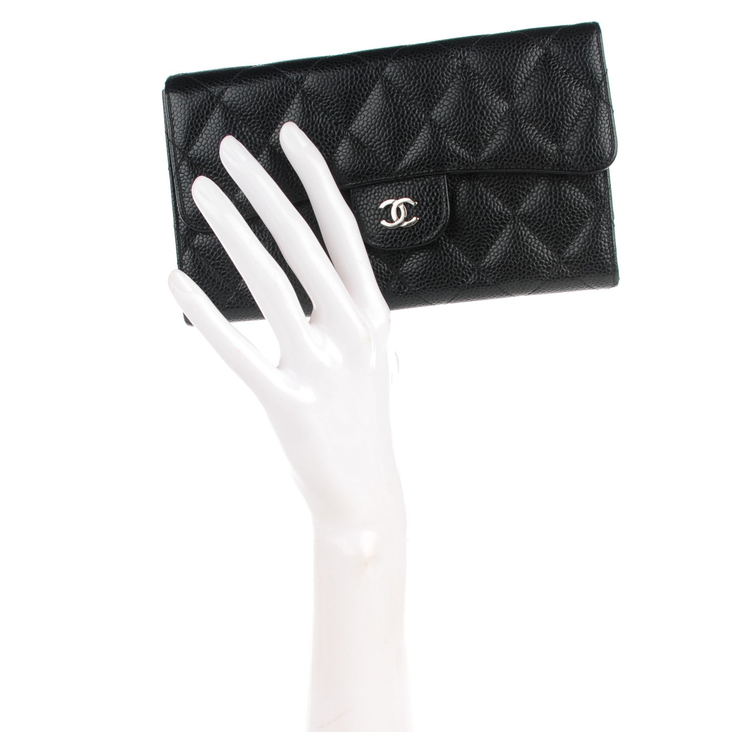 Chanel Caviar Quilted Large Flap Wallet Black 2 of 8