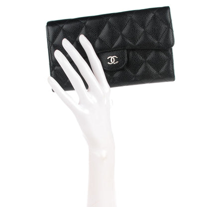 Chanel Caviar Quilted Large Flap Wallet Black 2 of 8