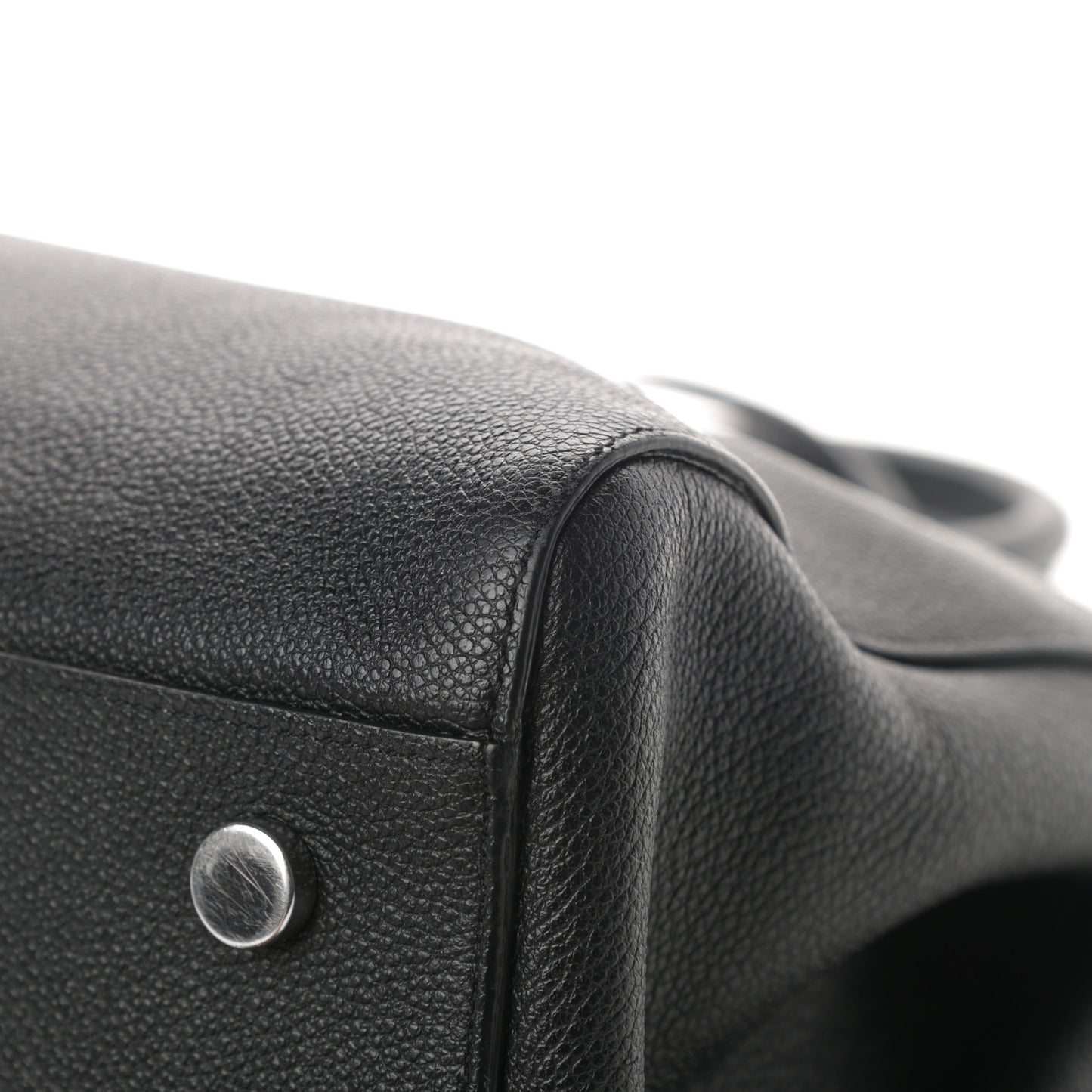 Grained Calfskin Medium Cabas Rive Gauche Black