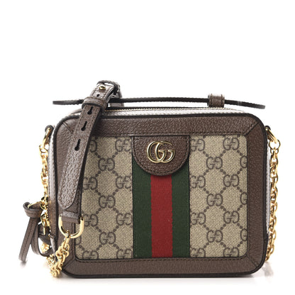 Gucci GG Supreme Monogram Mini Ophidia Top Handle Shoulder Bag Brown 1 of 10