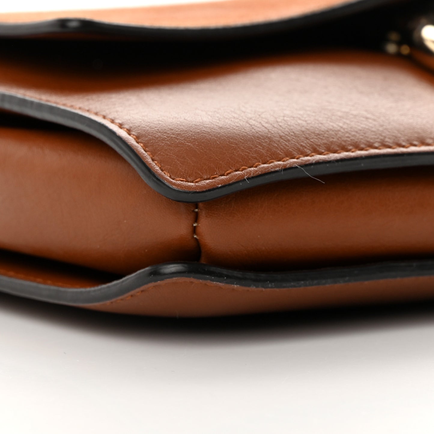 Suede Calfskin Small Faye Shoulder Bag Tobacco