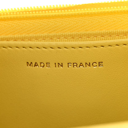 Chanel Caviar Quilted Wallet on Chain WOC Yellow 7 of 11