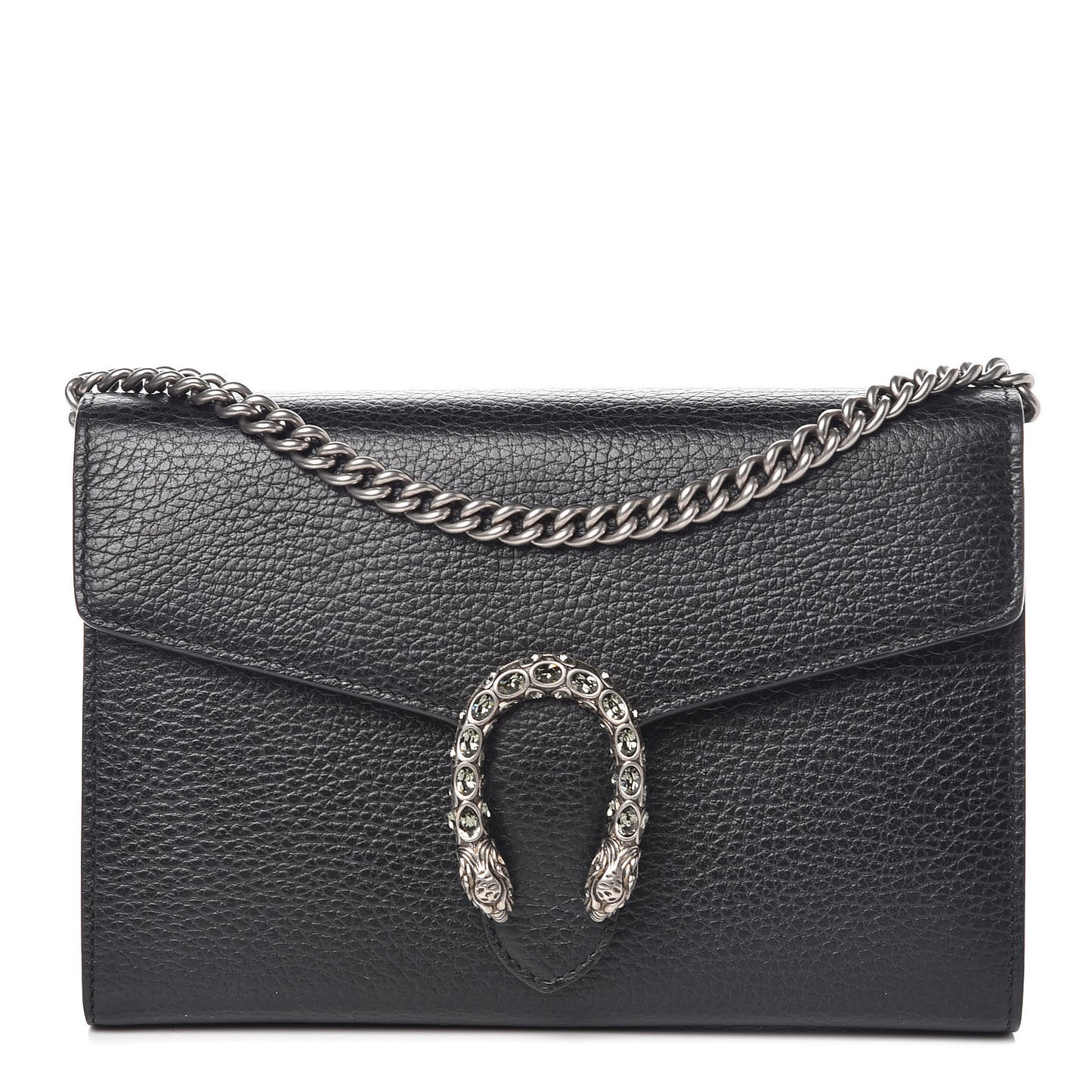 Calfskin Mini Dionysus Chain Wallet Black