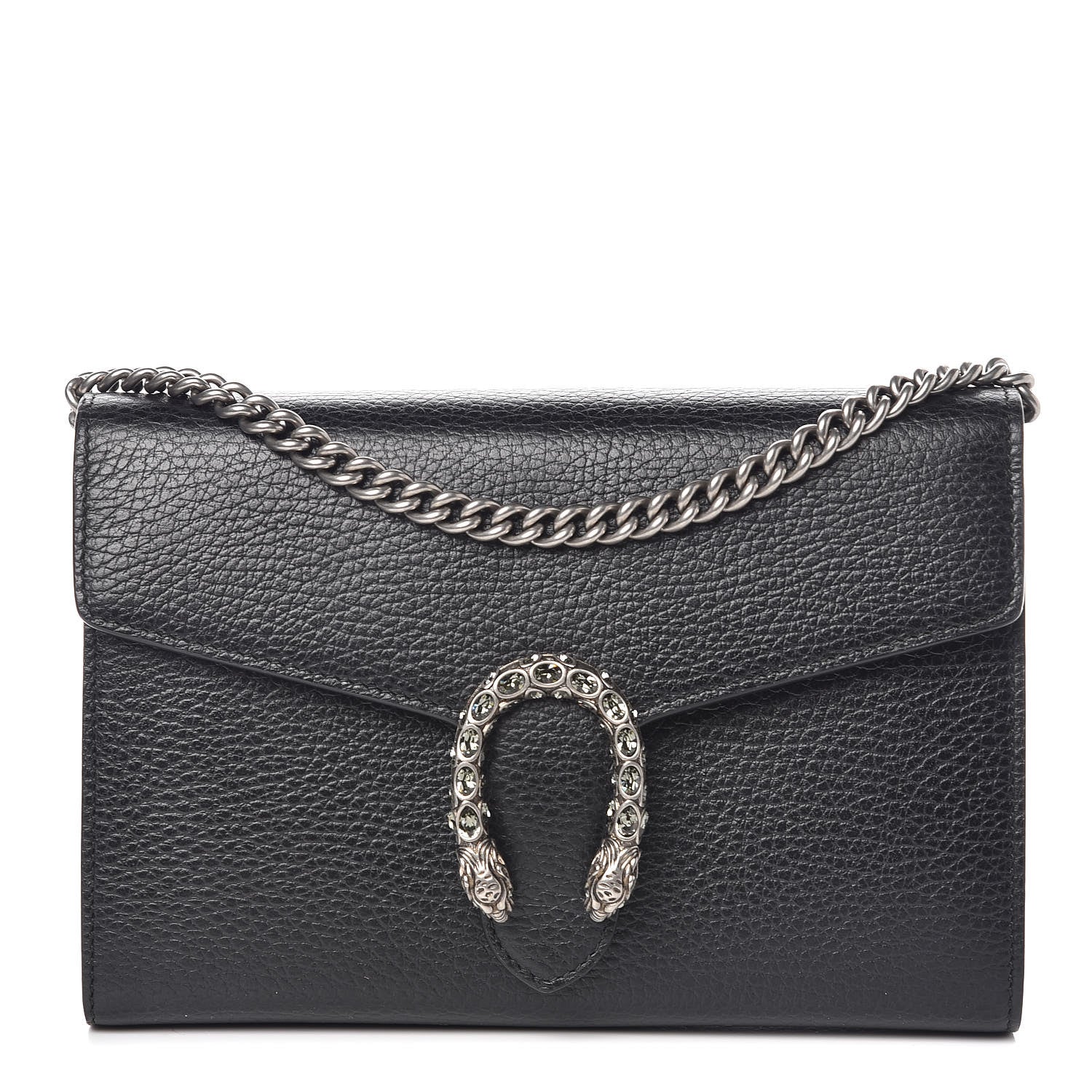 Gucci Calfskin Mini Dionysus Chain Wallet Black 1 of 9