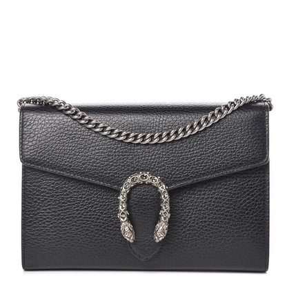 Gucci Calfskin Mini Dionysus Chain Wallet Black 1 of 9