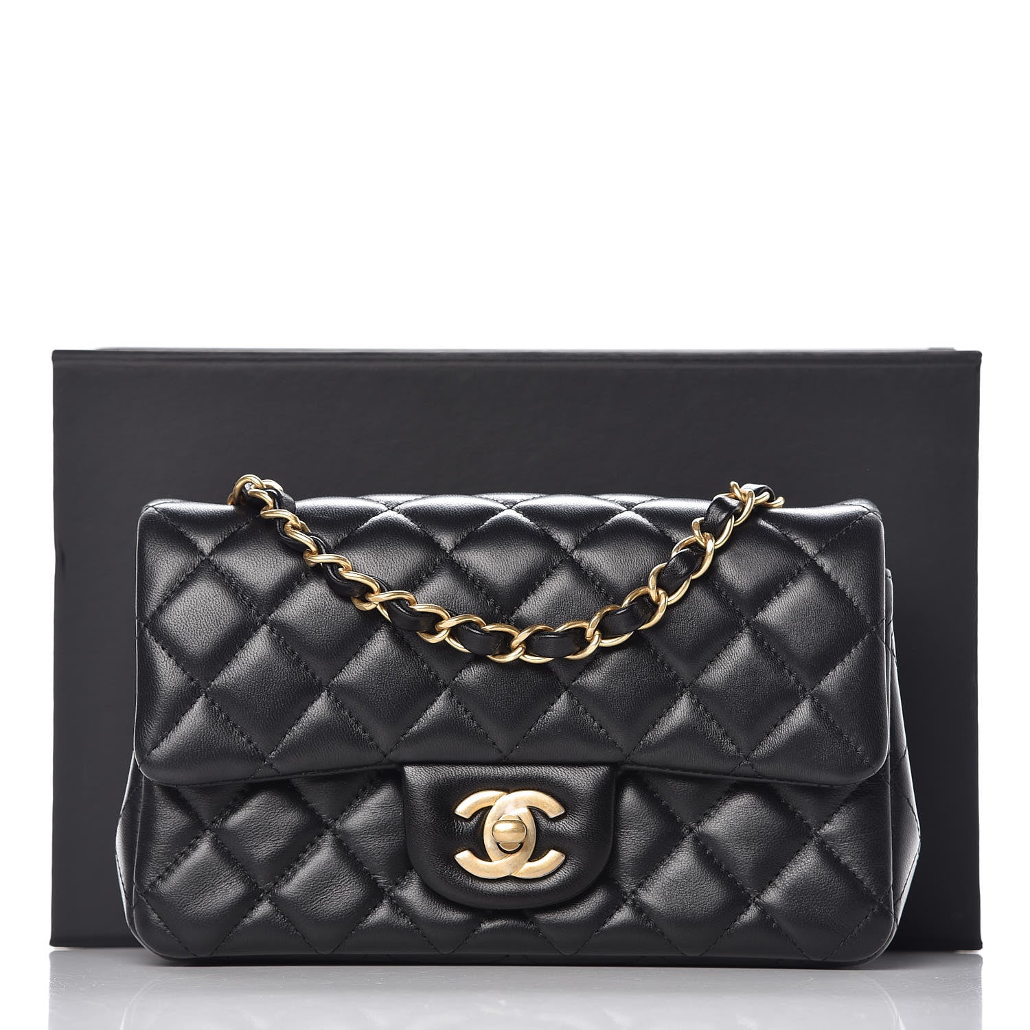 Chanel Lambskin Quilted Mini Rectangular Flap Black 7 of 7