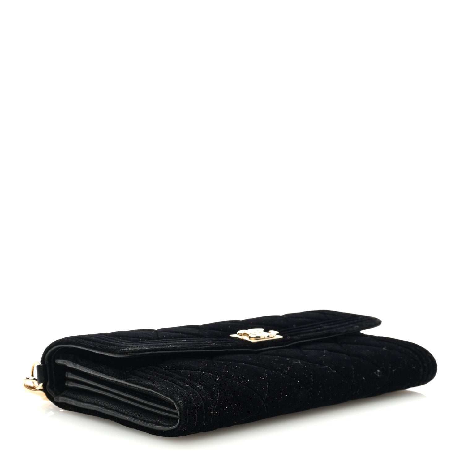 Chanel Velvet Boy Wallet On Removable Chain Black 4 of 8