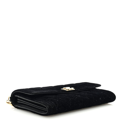 Chanel Velvet Boy Wallet On Removable Chain Black 4 of 8