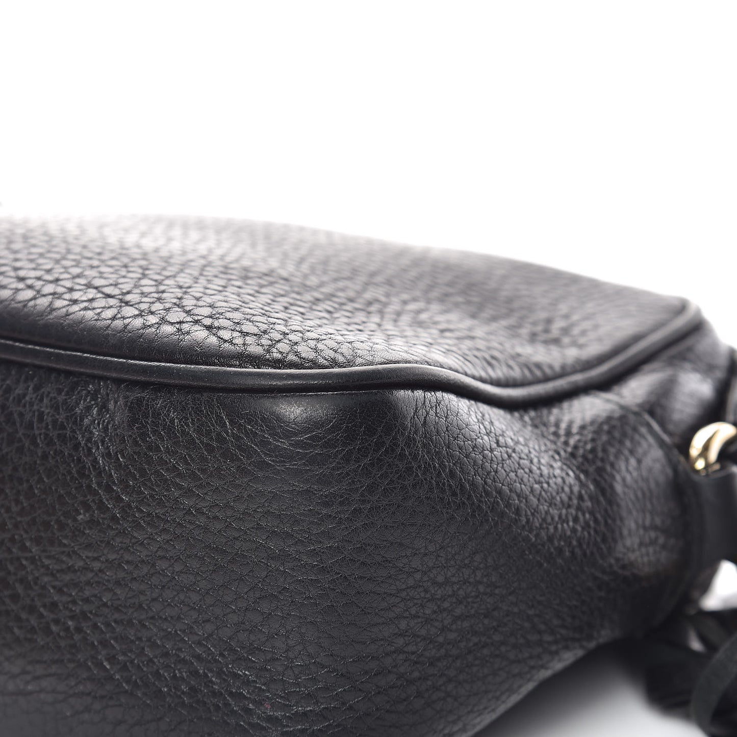 Pebbled Calfskin Small Soho Disco Bag Black