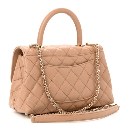 Chanel Caviar Quilted Mini Coco Handle Flap Beige 3 of 10