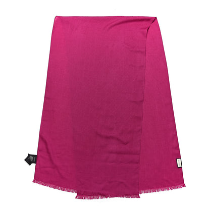 Gucci Wool Silk Monogram Fringe Scarf Fuchsia 3 of 5