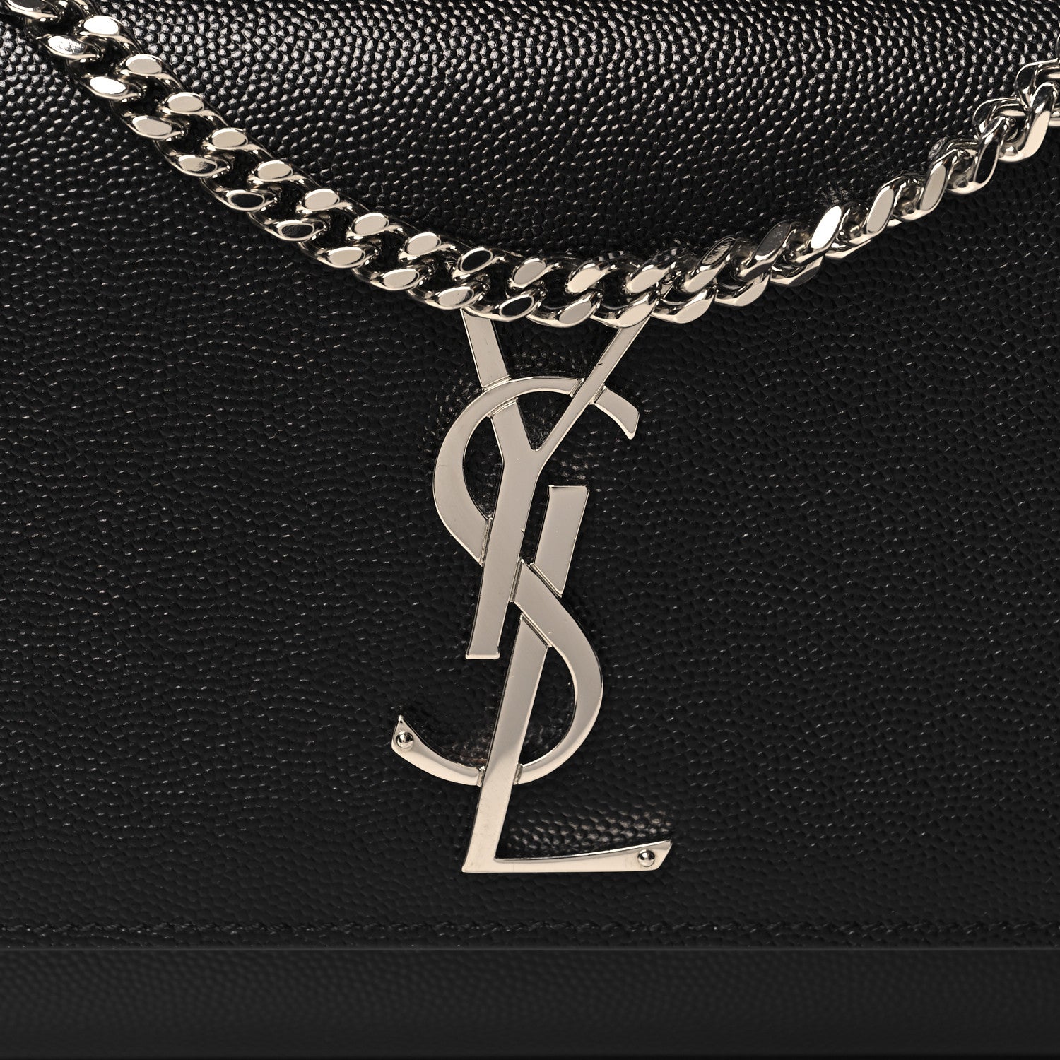 Saint Laurent Grain De Poudre Small Monogram Kate Satchel Black 7 of 9