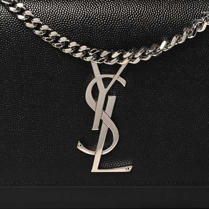 Saint Laurent Grain De Poudre Small Monogram Kate Satchel Black 7 of 9