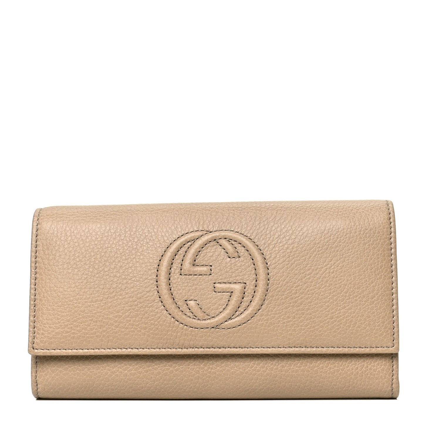 Pebbled Calfskin Soho Large Continental Wallet Camelia