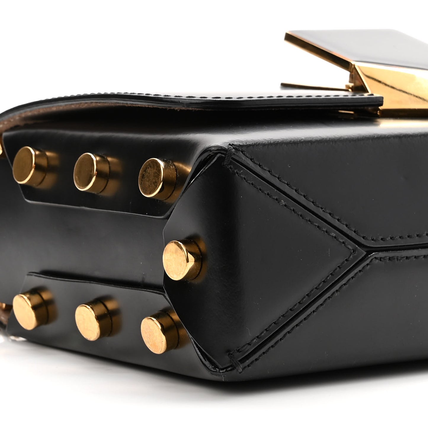 Smooth Calfskin Lockett Petite Shoulder Bag Black