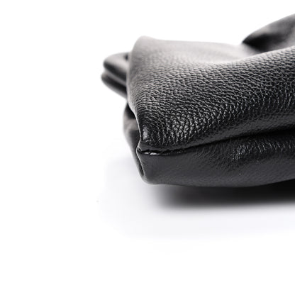 Balenciaga Grained Calfskin Logo XL Cloud Clutch Black 8 of 9