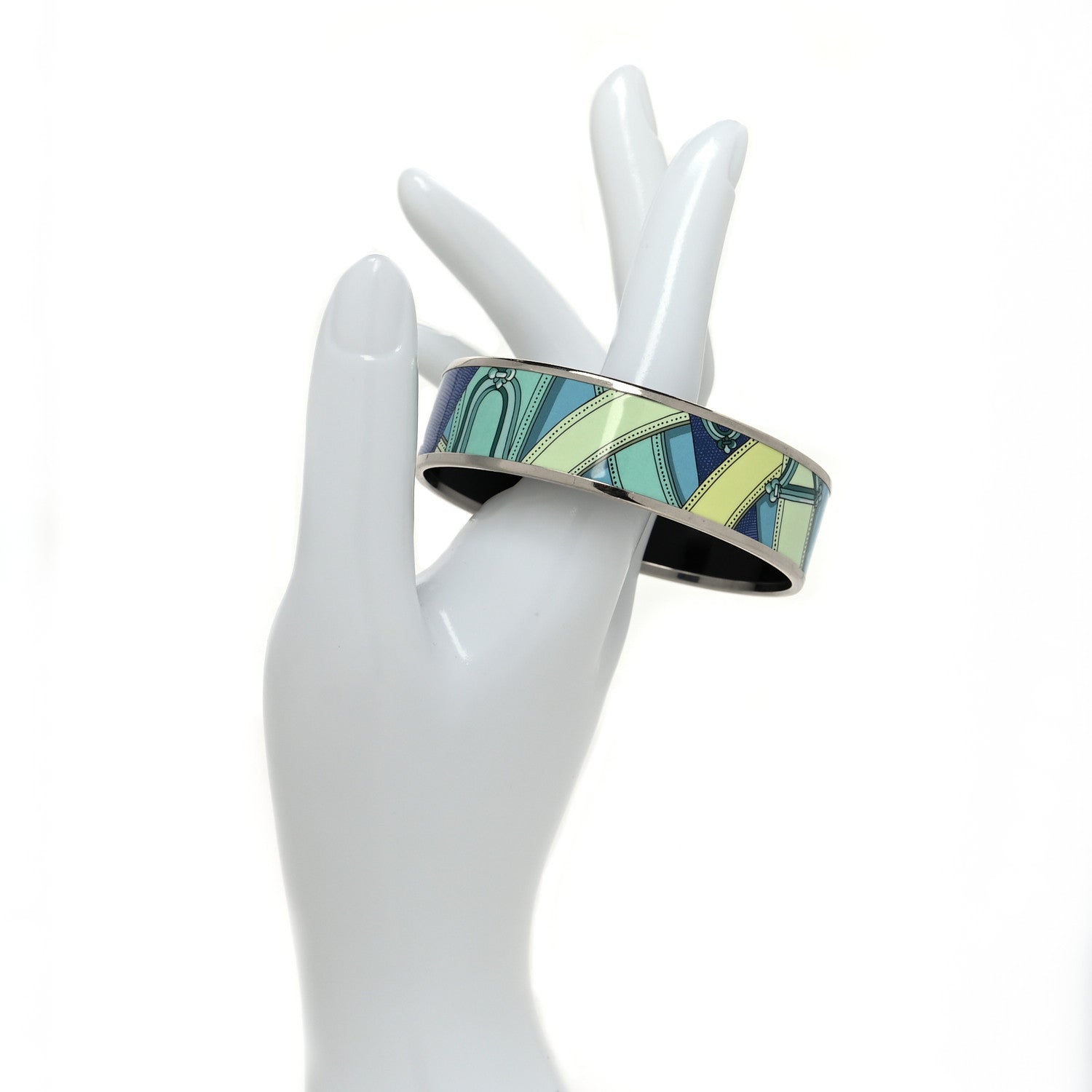 Hermes Enamel Printed Wide Cavalcadour Bracelet 65 2 of 5