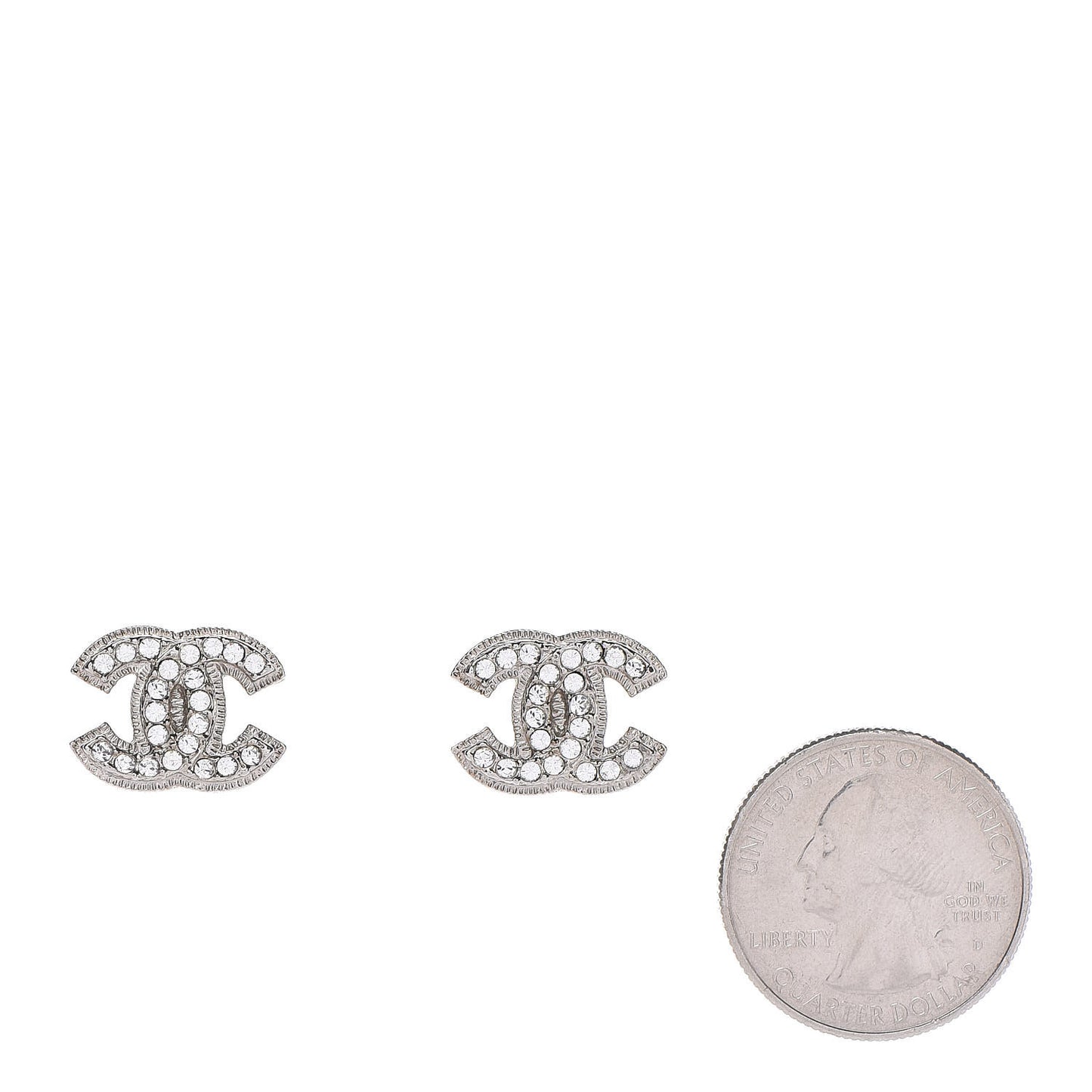 Crystal CC Earrings Silver