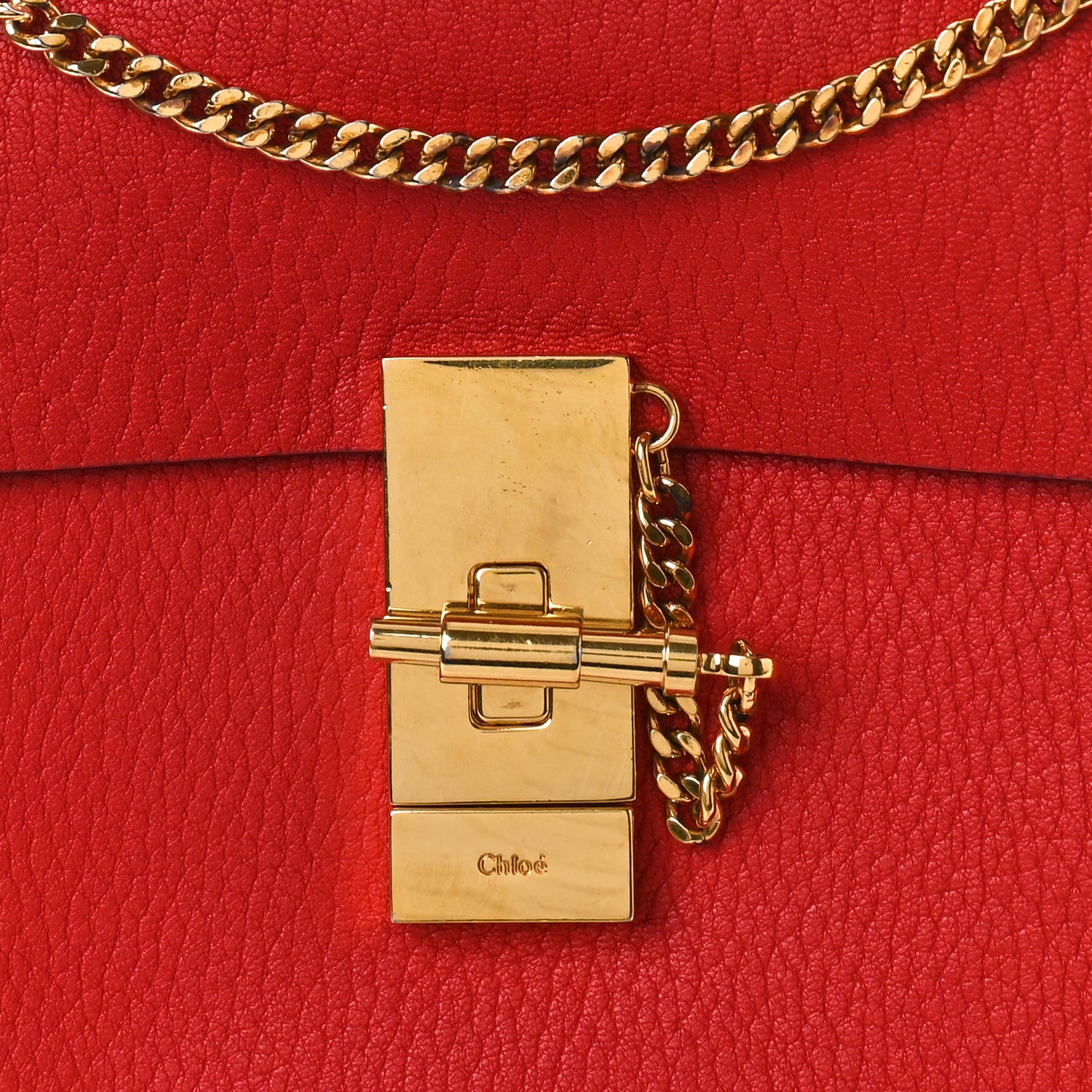 Grained Lambskin Mini Drew Shoulder Bag Plaid Red