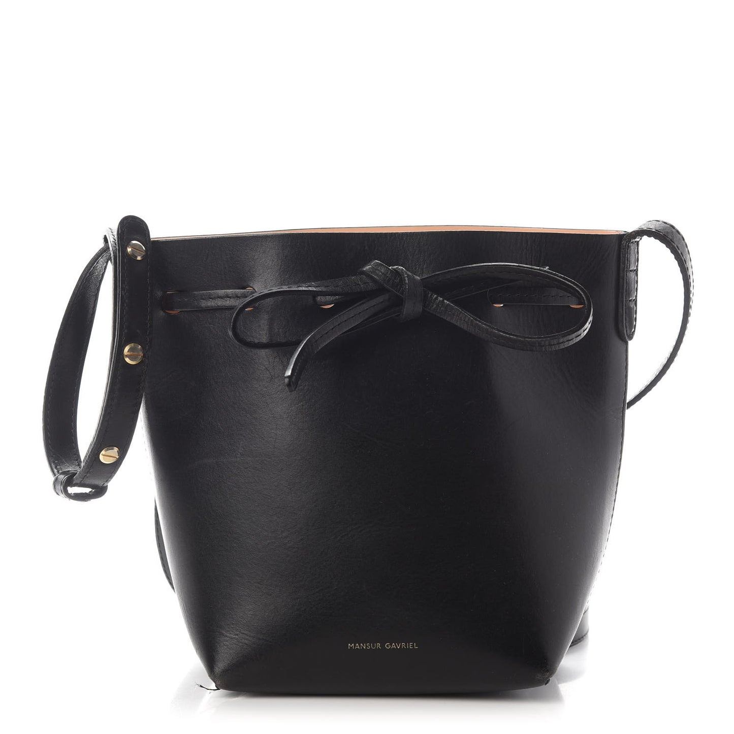 Vegetable Tanned Calfskin Mini Mini Bucket Bag Black Ballerina
