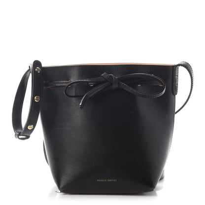 Mansur Gavriel Vegetable Tanned Calfskin Mini Mini Bucket Bag Black Ballerina 1 of 14