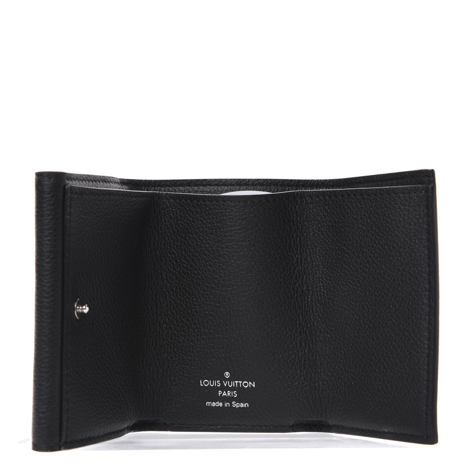 Louis Vuitton Calfskin Lockmini Wallet Black 5 of 6