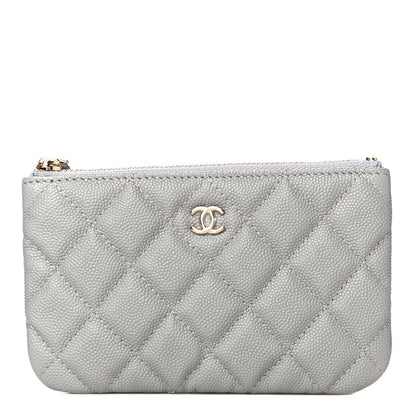 Chanel Caviar Quilted Small Cosmetic Case Grey 1 of 11