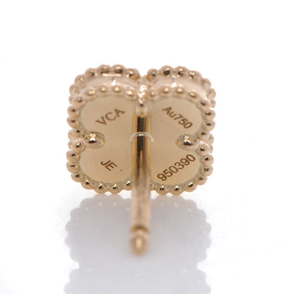 Van Cleef & Arpels 18K Yellow Gold Mother of Pearl Sweet Alhambra Earrings 5 of 7