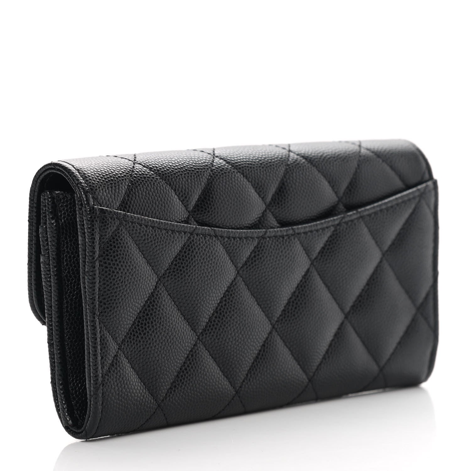 Chanel Caviar Quilted Medium Gusset Flap Wallet Black 3 of 9